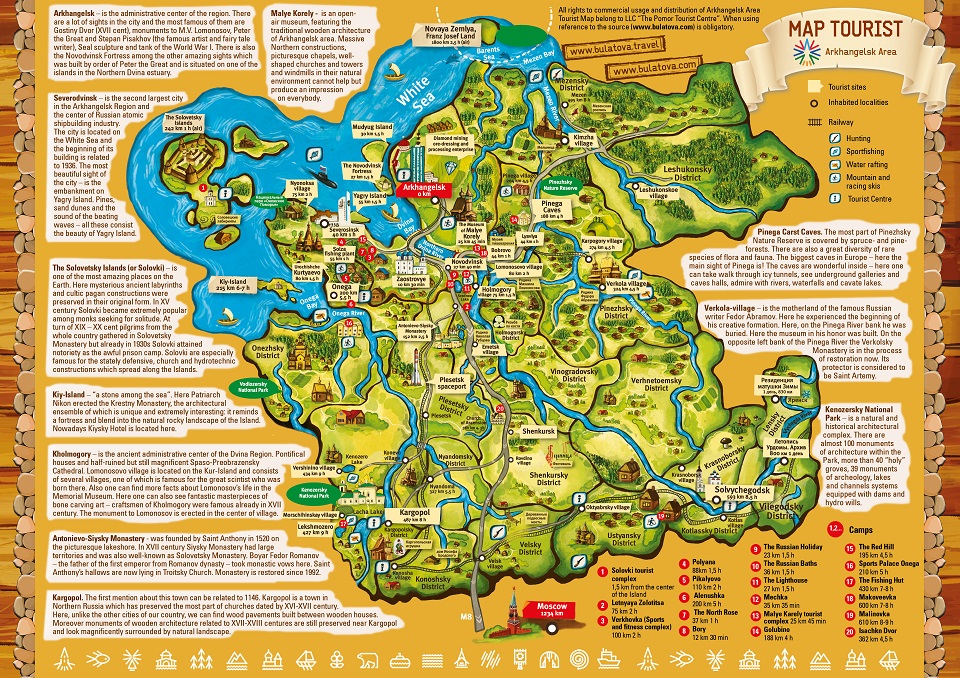 Map of the traveler in the Russian North | Touristic Centre of Victoria Bulatova