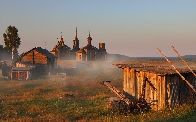 Сумерки в деревне фото